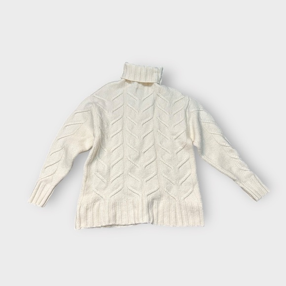 Aritzia, Wilfred, Merino Wool, “Champeaux” Cable knit Turtleneck Cream Sweater - Picture 5 of 8